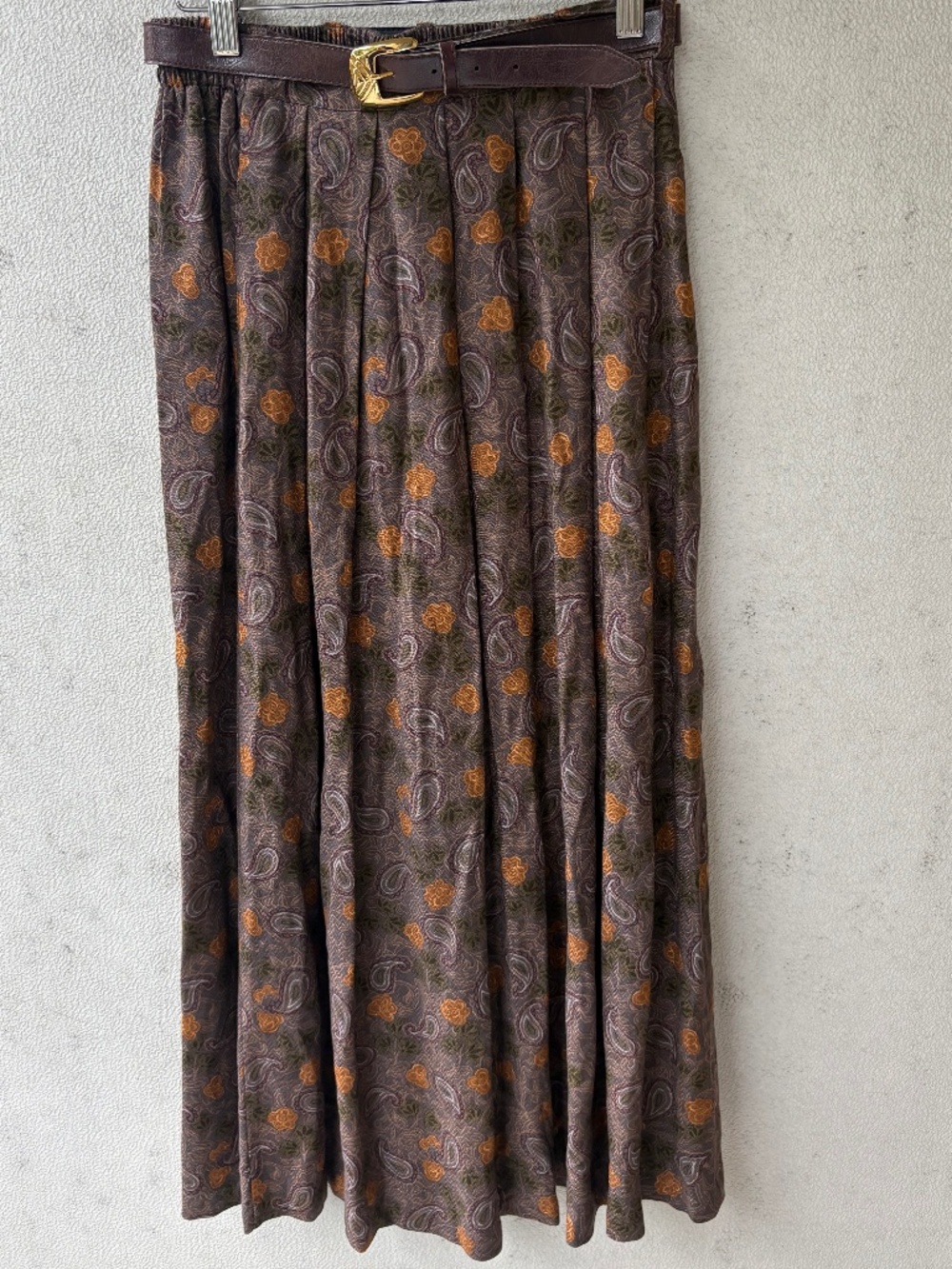 NWT Sag Harbor Fall Festival Paisley Belted Midi Skirt S